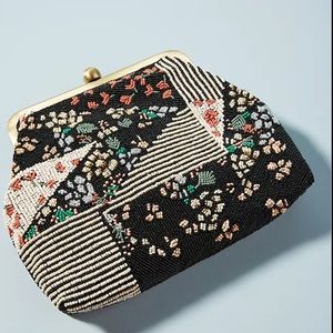 Anthropologie beaded patchwork crossbody